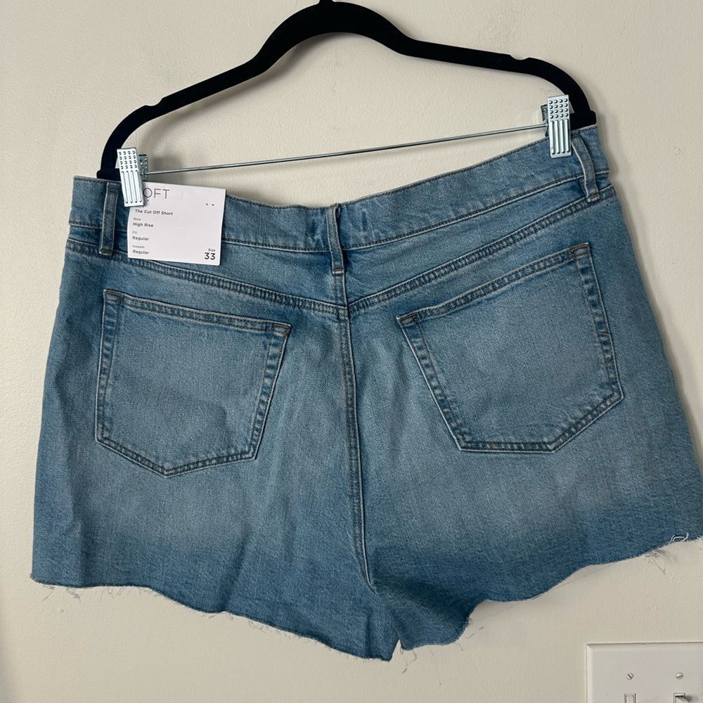 Loft High Rise Cut Off denim Shorts 33 - Picture 4 of 5